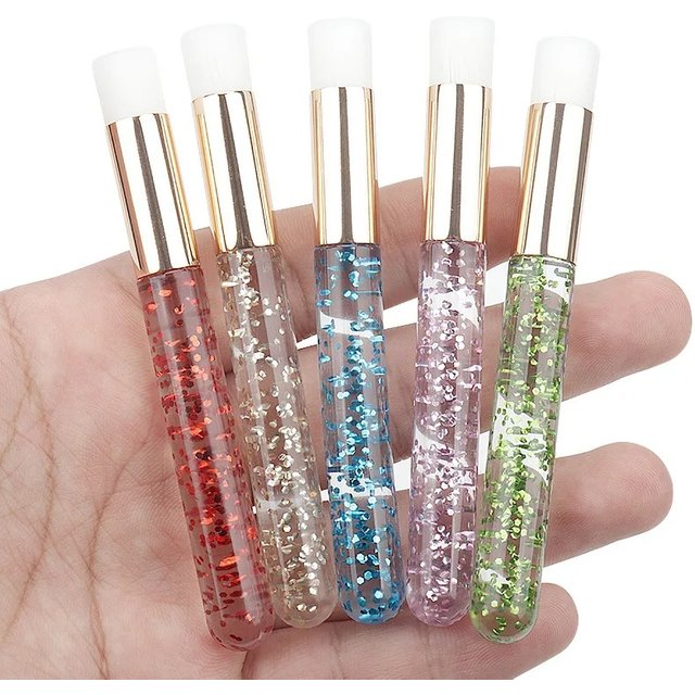 Wholesale 5pcs Eyelash Cleaning Brush Lash Wash Shampoo Clean Applicator Crystal Microbrush Eyebrow Lash Makeup Brush Extension
