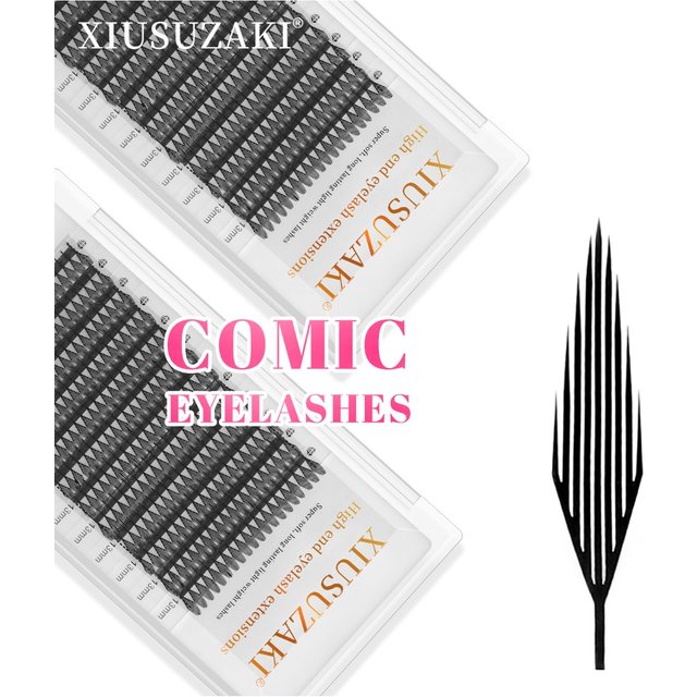 XIUSUZAKI Comic Spire Lashes Automatic Flowering Premade Fans Eyelashes Extensions Individual Volume False Lashes Makeup Tools