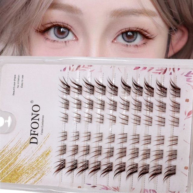 60 Pcs of Natural Brown Short Su Jie False Eyelashes,Curl Lashes for Beginners,Everyday Makeup Lashes | Natural Eyelash Style