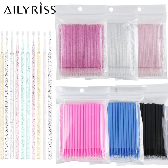 500pcs/lot Disposable Applicator Micro Brushes for Eyelash Extension Lash Cleaning Brushes Lip Brush Sticks Makeup Tools