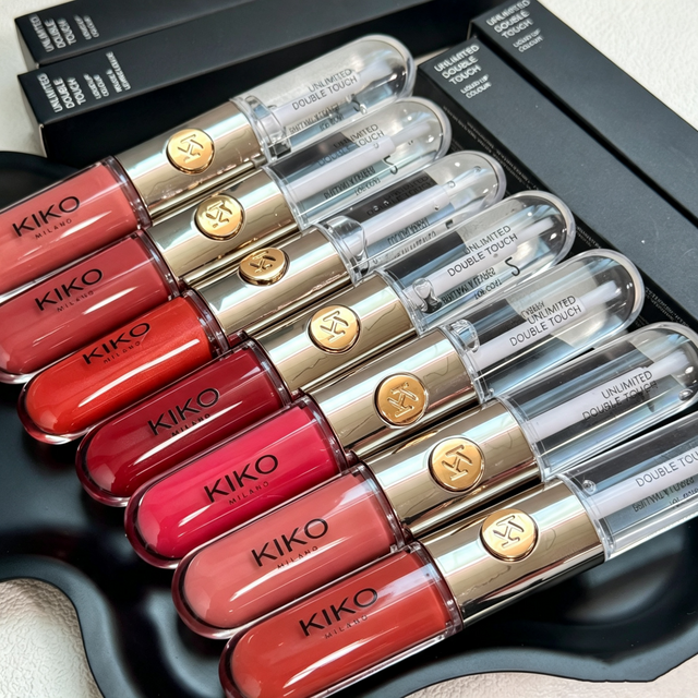 8Color KIKO Double Headed Lipstick Matte Mirror Glass Lips Waterproof Nourishing Long Lasting Non‑stick Cup Lip Makeup For Woman