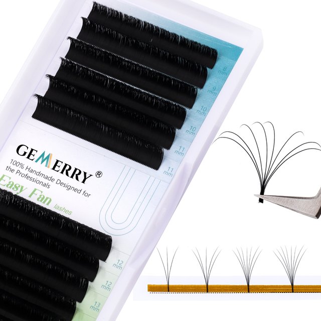 GEMERRY Easy Fan Lashes Eyelashes Extension Volume False Eyelash Artificial Lash Faux Mink Makeup Cils Long Blooming Russian