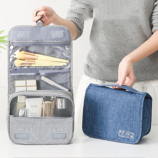 Waterproof Oxford Fabric Travel Wash Pouch - Portable Business Storage Bag Men's Toiletries Organizer Women's Cosmetic Bag Hangi