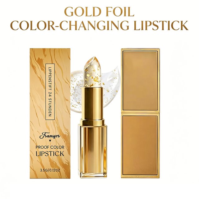 Color Changing Lipstick Gold Flecks PH Reactive Moisturizing Lip Balm Fade Lip Lines Non Greasy High Shine Remove Dark Lips