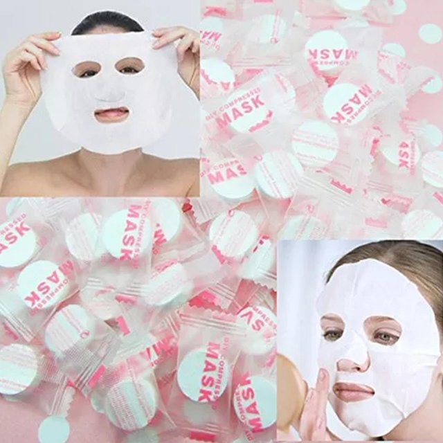 30/50pcs Compressed Facial Mask Portable Travel Non-woven Face Mask Skin Care Cotton Wrapped Masks Paper Cotton Facial Towel
