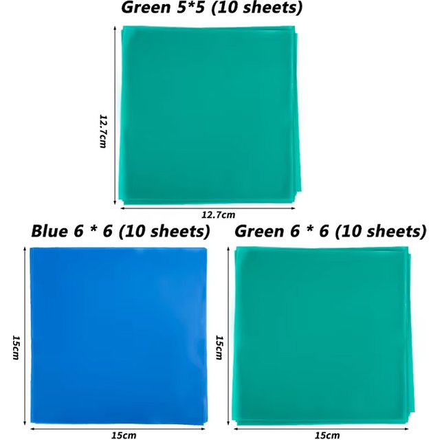 10pcs Dental Rubber Dam Sheet For Adults Natural Latex Rubber Barrier Dams Oral Care Materials 5x5 6x6