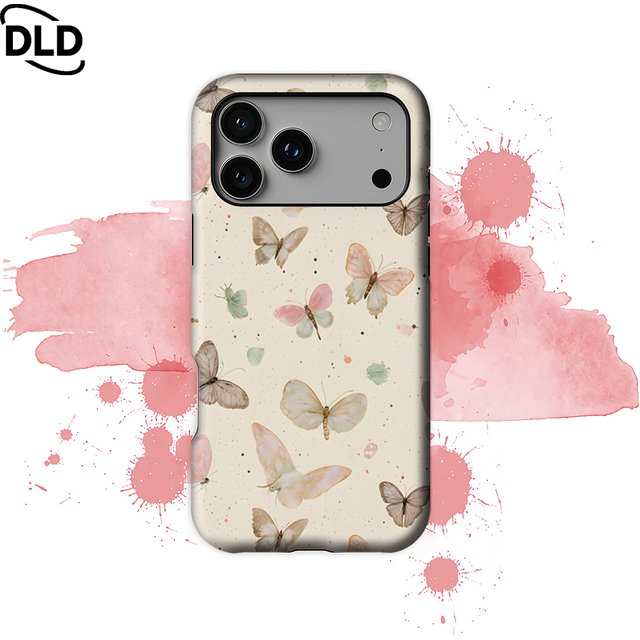 Coque de téléphone Blush Butterfly pour iPhone 17 16 15 14 Pro Max Plus, coque magnétique robuste simple ou double couche