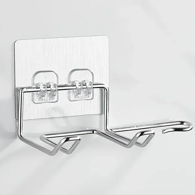 Wall Mounted Hair Dryer Holder Rack Nail-Free Installation Bathroom Organizer Shelf for Straightener & Hair Tool