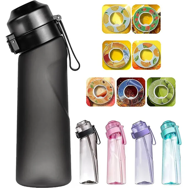Bouteille d'eau aromatisée pour le sport, 7 gobelets de parfum de fruits, extérieur, camping,
