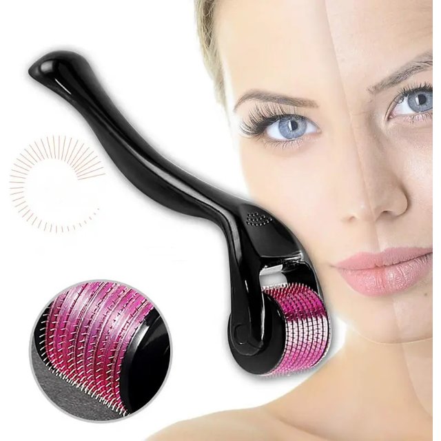 0.25mm Professional Microneedle Roller, 540 Titanium Microneedle Facial Skincare Beauty Massage Micro Grinding Tool, Massage