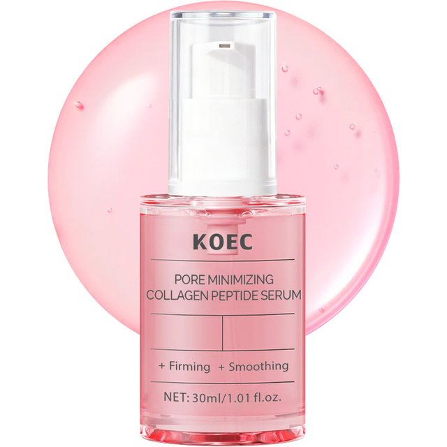 Pore Perfecting Collagen Peptide Serum Skin Firming Radiance Boost, Plumping Pore Care Makeup Prep Serum Korean Skin Care