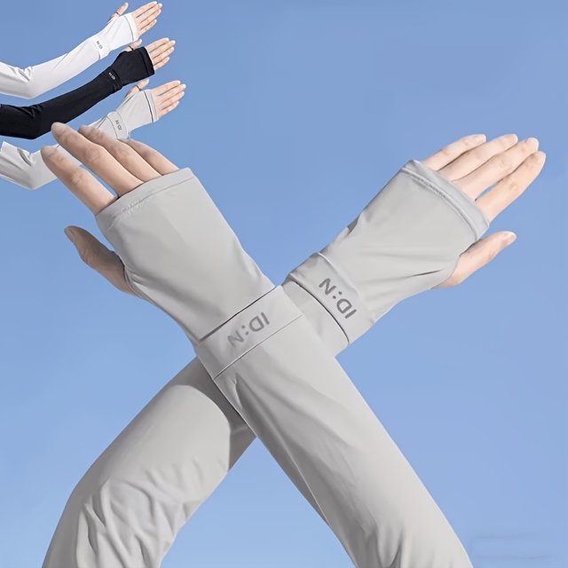 1 Pair Ice Arm Sleeves Sunscreen Elastic Driving Gloves Outdoor UV Protection Arm Cover Sleeves Lightweight Cool Muff New