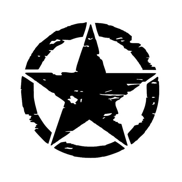 Car Sticker Military Army Star Hood Stickers Pentagram Waterproof and Sunscreen Personality Interesting Decal Auto Accessories