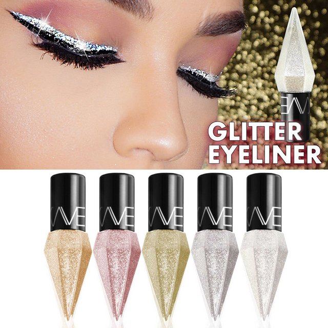 Diamond Sparkling Liquid Eyeliner Pearlescent color development quick dry waterproof not easily smudging liquid eyeliner