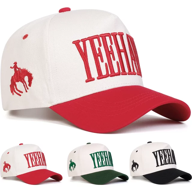 Unisex YEEHAW Letter Embroidery Baseball Caps Spring Autumn Outdoor Adjustable Casual Hats Sunscreen Hat Sports Cap