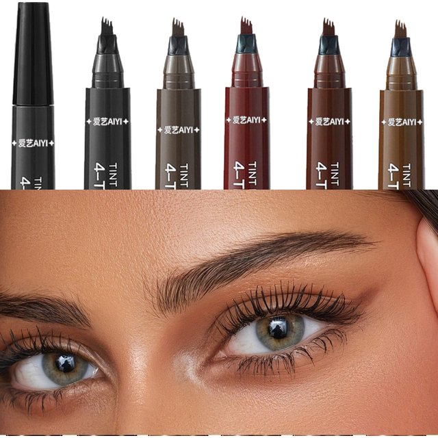 4 Point Eyebrow Pencil Waterproof Liquid Eyebrow Pen Makeup Long Lasting Cosmetic Microblade Brow Pencil