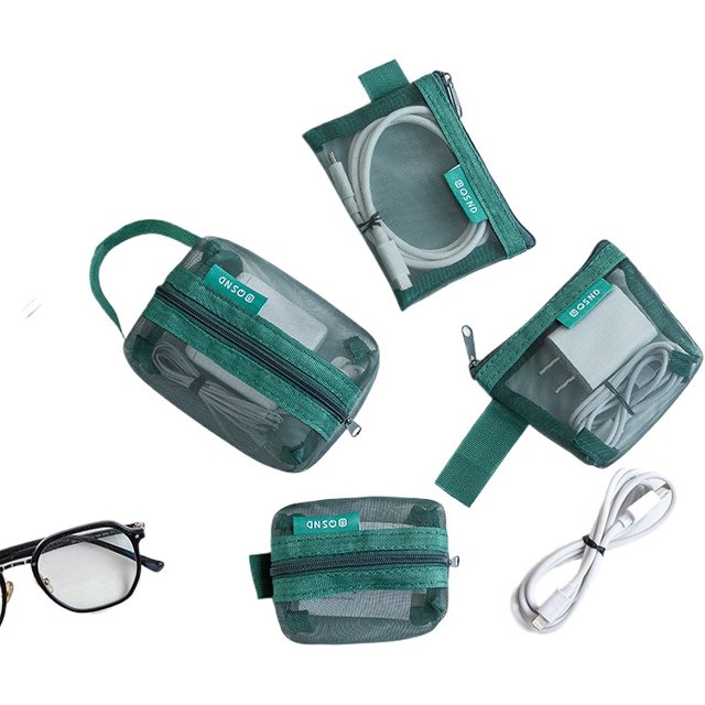 6Pcs Transparent Mesh Storage Bags, Portable Coin & Small Items Organizer, 3D Card & Cosmetic Pouch for Travel