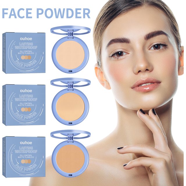 Face Setting Pressed Powder Oil Control Invisible Pores Waterproof Matte Long Lasting Natural Setting Powder Foundations Makeup