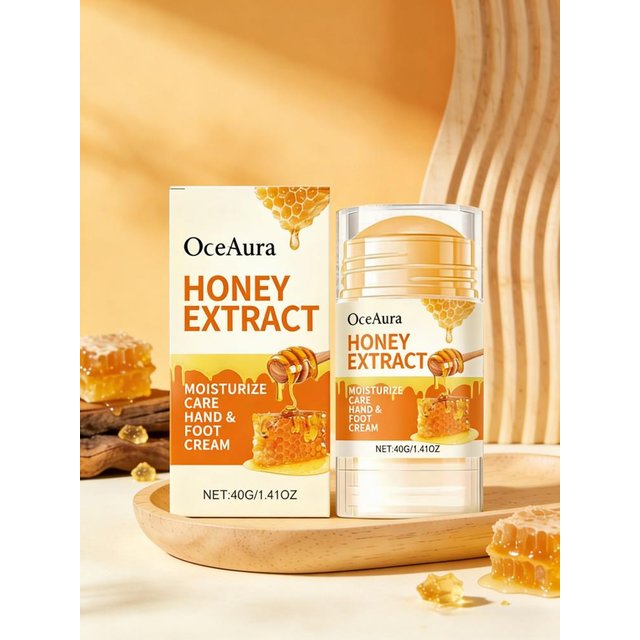 OceAura Honey Foot Cream for Cracked Damaged Feet Deep Hydration Moisturizing Skin Care with Coconut Oil for Hands and Feet 40g