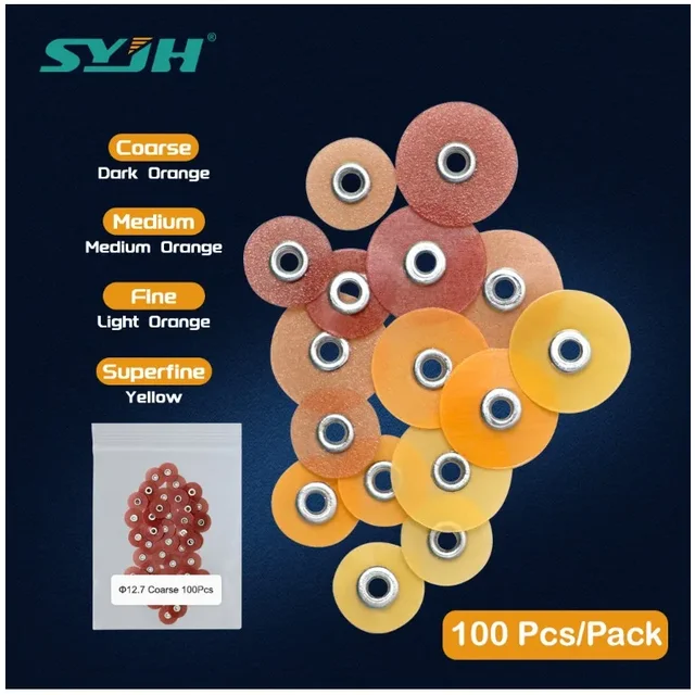 SYJH 100Pcs Dental Finishing and Polishing Discs Holding Rod Mandrel Soflex Flexi Disc RA Shank Teeth Whitening Material Dentist