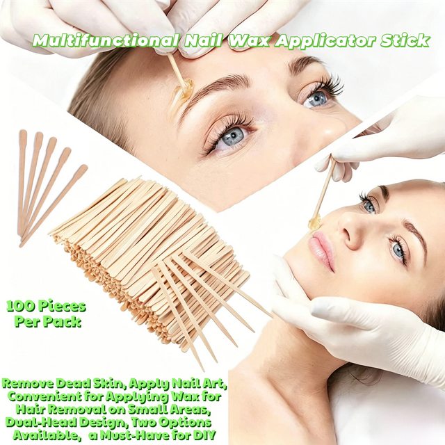 Double Ended Wax Stick Disposable Wooden Depilatory Spatula Precision Smearing Tool for Eyebrow Lip Hand Facial Small Area Hair