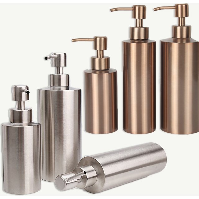 Liquid Soap Dispenser Bottle Gel Bottle 304 Stainless Steel Silver Rose Gold Lotion Pump Hand Soap Kitchen Bathroom Dispenser