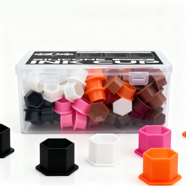 200pcs Honeycomb Silicone Tattoo Ink Pigment Cups Holder Permanent Makeup Cups Container Ink Caps Tattoo Supplies