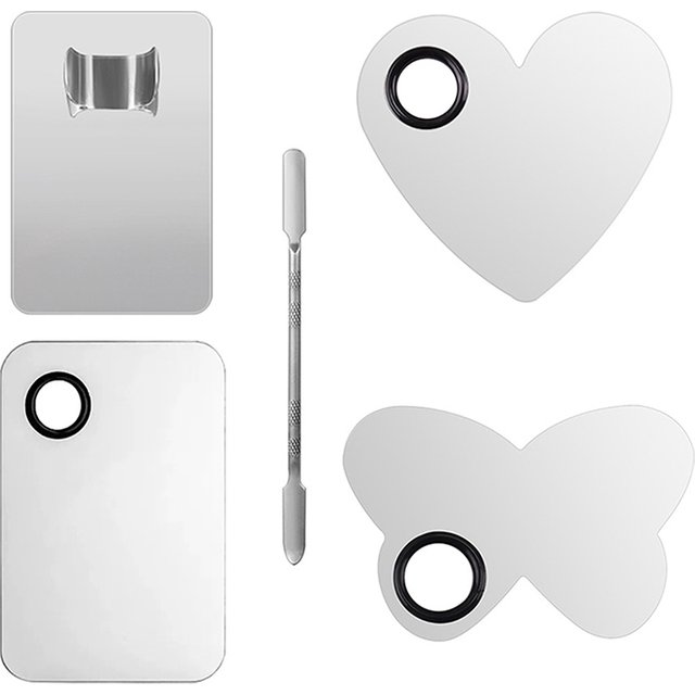 1/2/3/4Pcs Stainless Steel Color Palette Cosmetic Coloring Tray Makeup Stick Ring Palette Base Set.