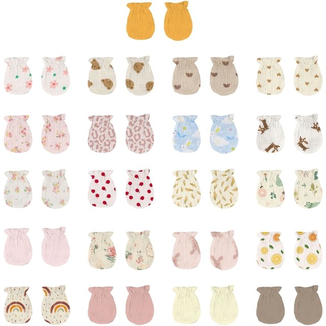 1 Pair Newborns Cotton Mittens Elastic Wrist Scratch Prevention Soft Infant Hand Protectors For Delicate Skin Care A2UB