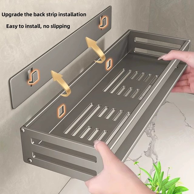 Étagère d'angle de douche sans perçage, étagère de salle de bain en aluminium avec porte-serviettes, porte-shampooing, support de toilette, accessoires de salle de bains