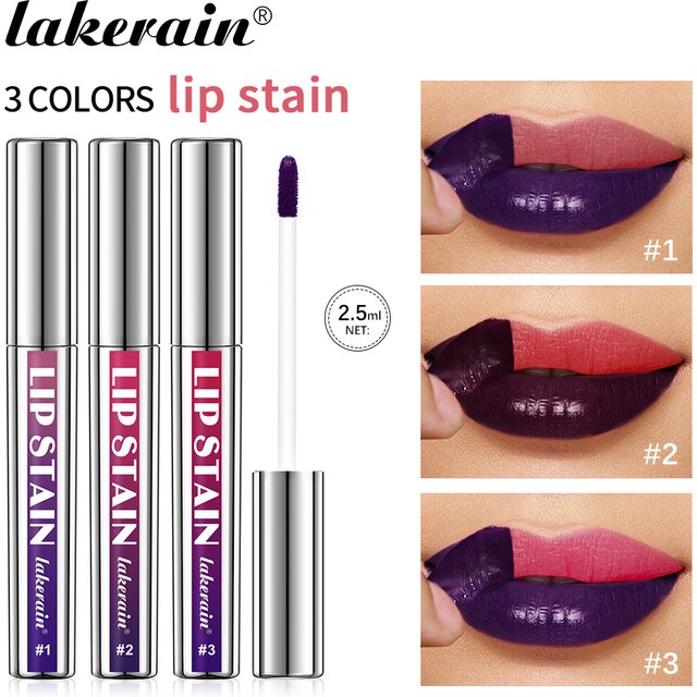 3pcs/set Peel Off Lip Stain Set Long-Lasting Waterproof Lip Tint Transfer Proof Non-stick Cup Natural Lip Stain Female Makeup