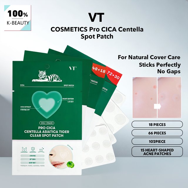 VT PRO CICA CENTELLA ASIATICA TIGER CLEAR SPOT PATCH,Repair & Soothing,Invisible & Breathable,Korean Skincare,Korean Makeup