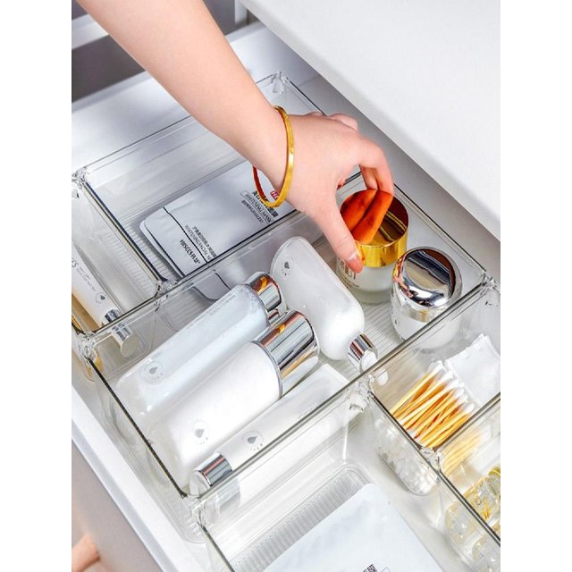Durable S/M/L/XL/XXL Desktop Storage Box Transparent Sundries Sorting Storage Organizer Drawer Plastic Cosmetics Organizer Boxes