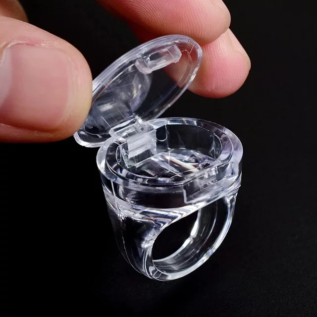 Transparent Tattoo Pigment Ink Ring Cups Reusable Eyelash Extend Glue Holder Container With Lid Cover Cap Permanent Makeup Tools