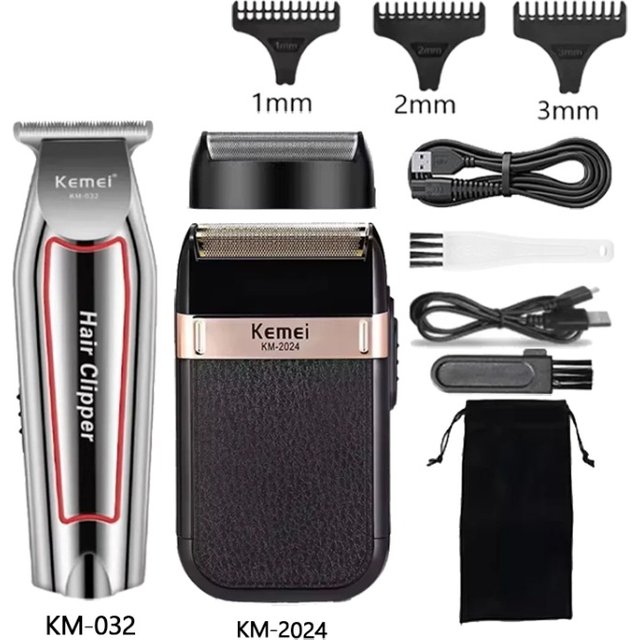 Kemei Hair Clipper Kit KM-2296 KM-032 KM-2024 Men's Electric Shaver Hair Trimmer Machine Professional Hair Cutting Machine