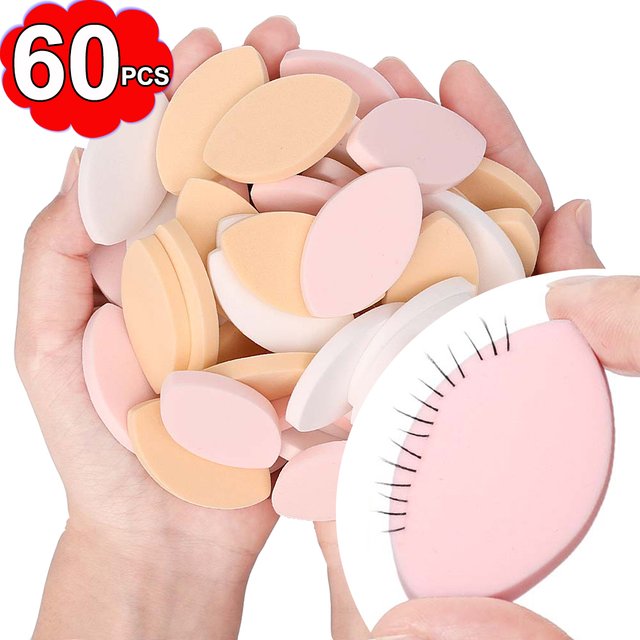 60PCS Soft Sponge False Eyelash Pads Beginner Lash Map Chart Wispy Lashes Reusable Makeup Puffs Training Eyelash Extensions Tool