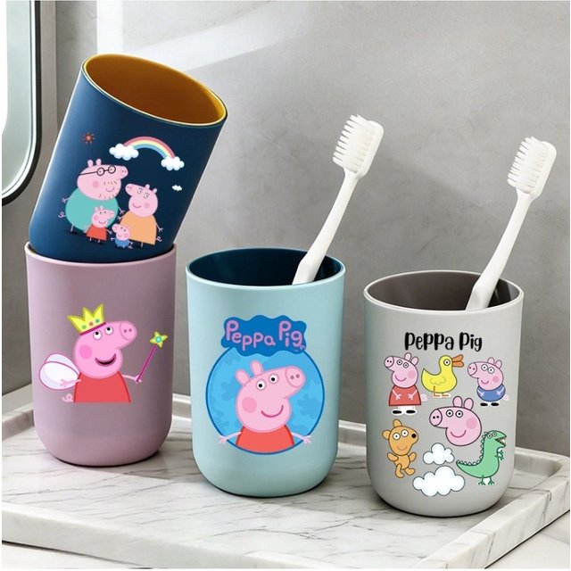 Peppa Pigs Water Cup Boy Girl Toothbrush Cup Women Men Cartoon Anime Mouthwash Cup Couple Water Cups Home Birthday Gift Hot Sale