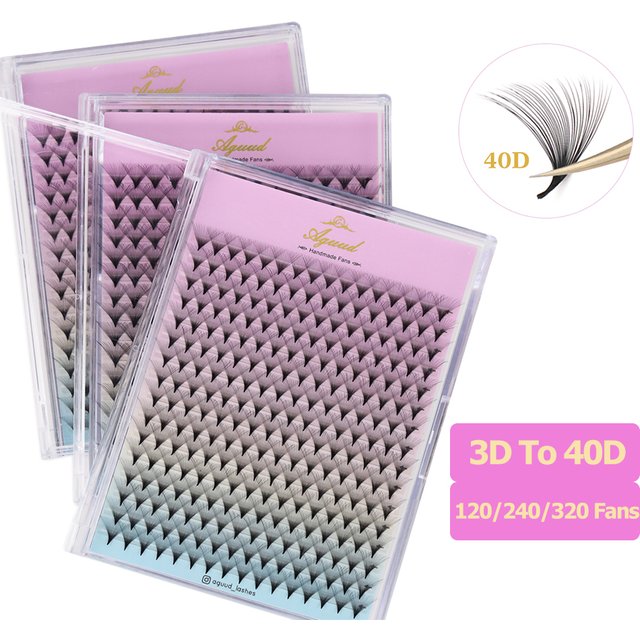 AGUUD Premade Volume Fans Eyelash Extension 3D 4D 5D 6D 8D 10D 12D Individual Lashes Premade Russian Volume Fan Makeup Cilia