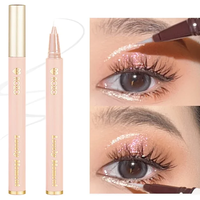 Eyeliner Liquide Ultra-Fin Waterproof à Paillettes, Noir, Marron, Brcorporelle, Stylo à Soie