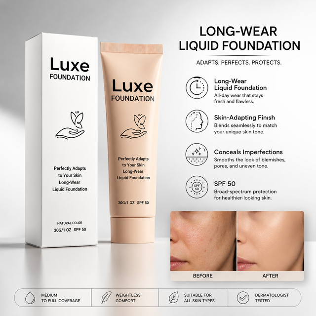 Lightweight Liquid Foundation Moisturizing Concealer Long Lasting Makeup Brightening Skin Tone Correction Face Beauty