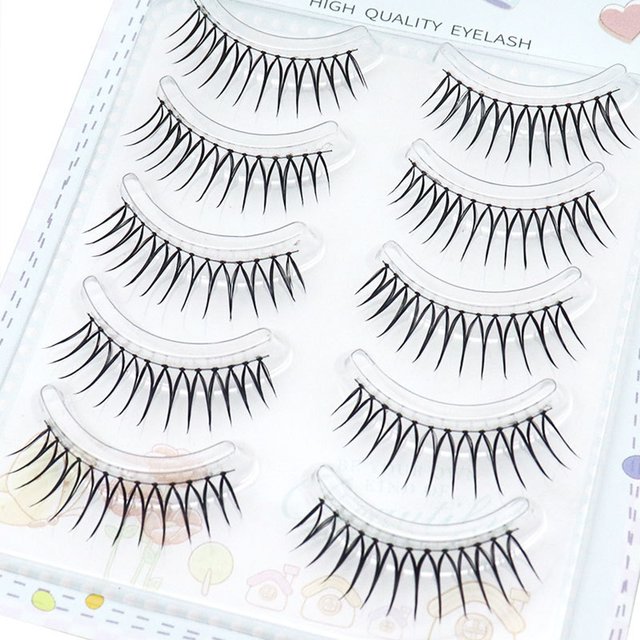 U Shape Full Strip False Eyelashes Ins Korean Style Comic Fake Eyelashes Natural Wispy Soft Idol ACE Lashes Extension Eye Makeup