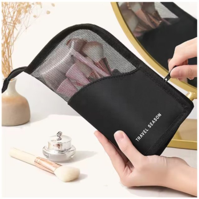 Portable Large Capacity Brow Pencil Makeup Brush Storage Bag Lightweight Travel Cosmetic Protective Net Bag Easy to Carry