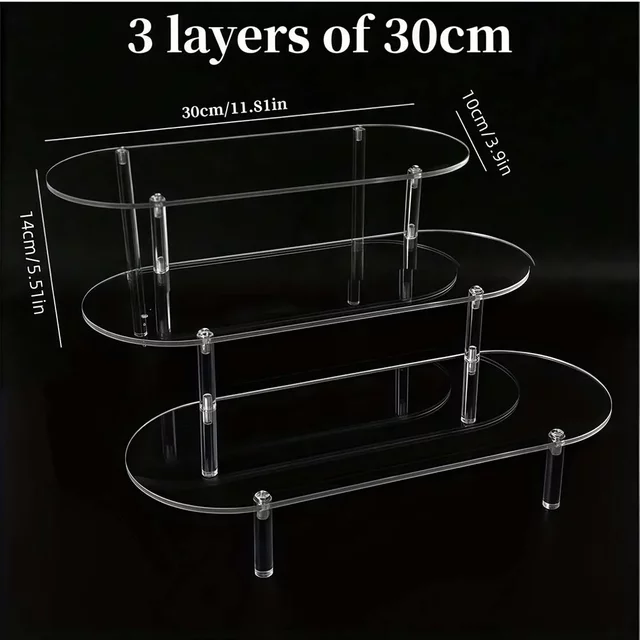 Organisateur d'affichage en acrylique Transparent, étagère à 3 niveaux pour présenter des parfums, des bijoux, des Cupcakes et des jouets avec un Style minimaliste moderne