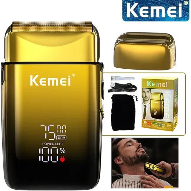 Kemei 7500 RPM Electric Shaver Professional Hair Beard Razor Rechargeable Beard Trimmer Shaving Cutting Machine for men KM-TX10