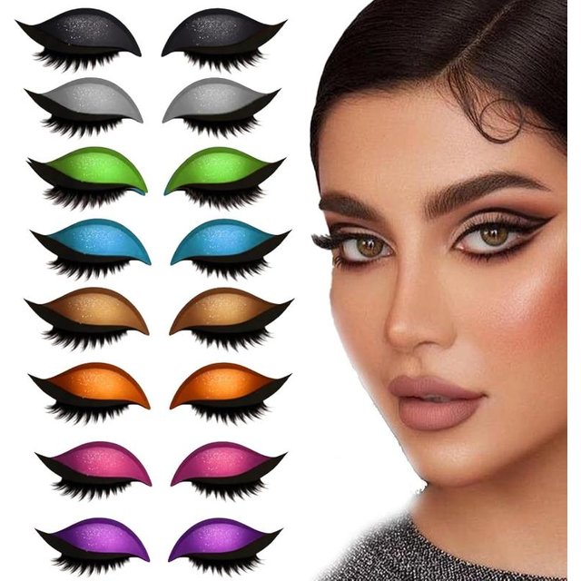 Eyeshadow And Eyelash Stickers, Lazy Eye Shadow Eyelash Patch, 2-in-1 Reusable Eye Makeup Stickers Self-Adhesive Quick Makeup