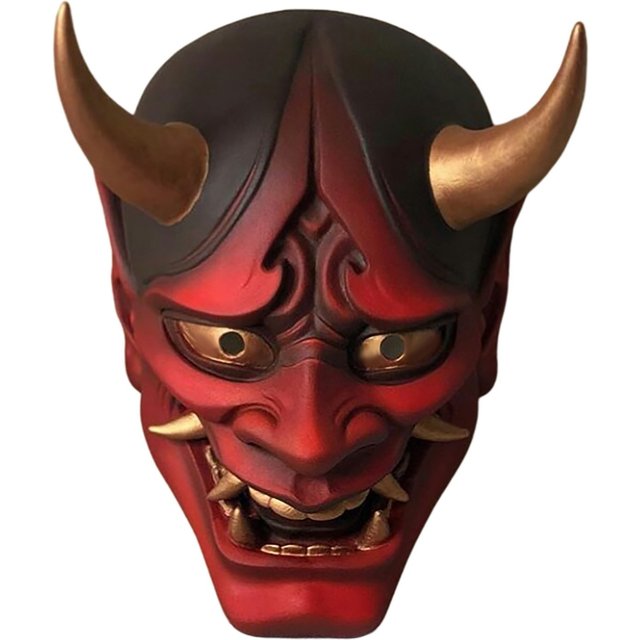 Japanese Assassin Mask Halloween Creepy Latex Face Mask Ninja Evil Demon Halloween Costume Cosplay Party Props Accessory