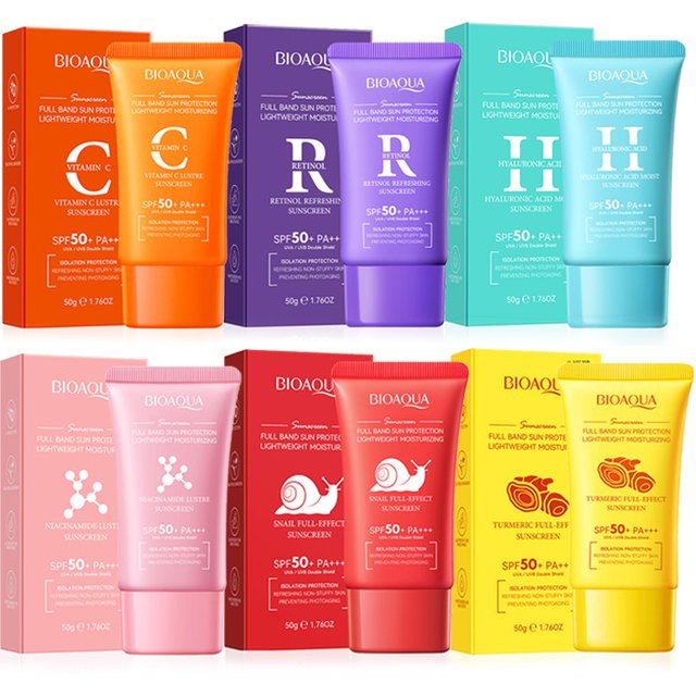 BIOAQUA spf 50 Sunscreen for Face Body Neck Solar Blocker Anti Wrinkle Whitening Creams Moisturizing Facial Sunscreen