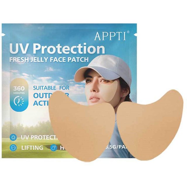 5 Pairs Sunscreen Face Patch for Eye Golf Sunscreen Patches Anti-Sweat Moisturizing Sun Protection Stickers for Summer Outdoor