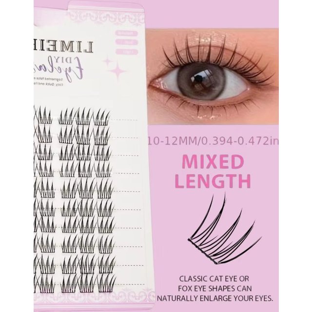 60 Pcs Natural False Lashes,7-9 Mm Short A-Shaped,Ace Girl Group Style,10 Rows Packaging,Large Capacity,Beauty Makeup Essentials