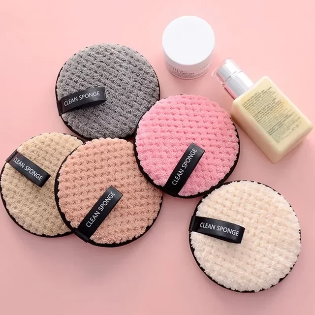 4PCS Cleaning Care Sponge Skin Makeup Towel Tool Cotton Pad Cosmetics Washable Makeup Remover and Faci Makeup Remover Microfiber
